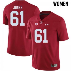 NCAA Women's Alabama Crimson Tide #61 Nathan Jones Stitched College 2020 Nike Authentic Crimson Football Jersey ZF17A11GS